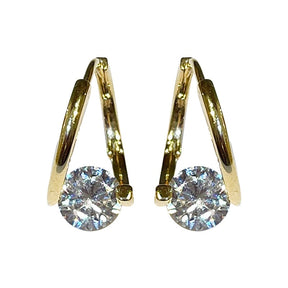 Boucle d'oreille Anneau Doré Point de Lumière / Le Bijou de la Femme Moderne et Élégante